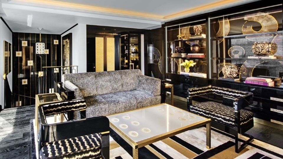 LALIQUE SUITE'S LIVING ROOM by PATRICK HELLMANN at PRINCE DE GALLES HOTEL, PARIS