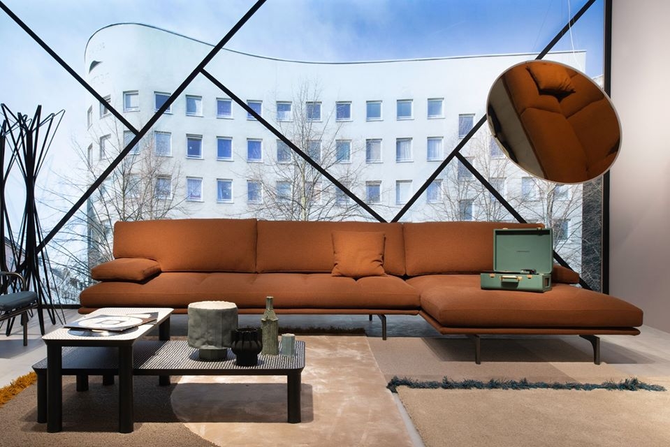 SOFA MILANO+ BY DE PAS, D'URBINO, LOMAZZI 1982-2019 , COFFEE TABLES SPOTTY BY PIERRE CHARPIN 2019