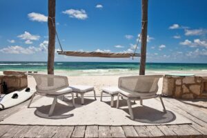 SEASHELL features backrests that look and feel like an open embrace and an airy weave as breathable as it is artful ‚Äì designer JEAN-MARIE MASSAUD