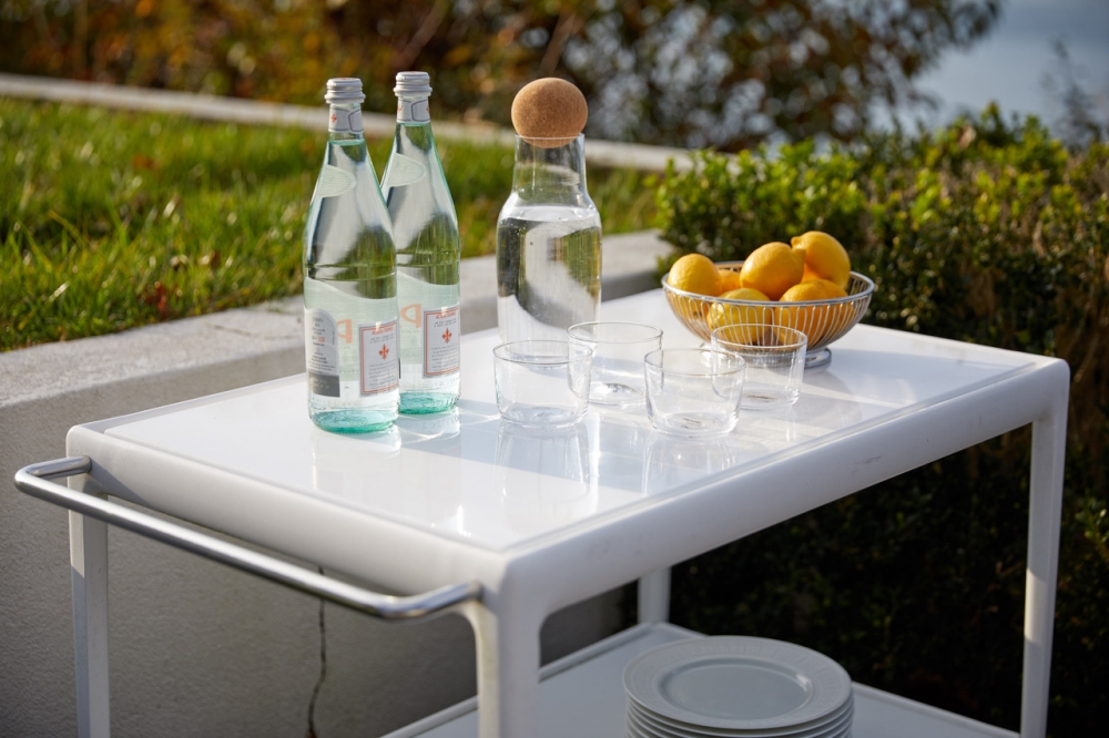 Outdoor serving cart 1966. RICHARD SCHULTZ's iconic serving cart has been catering al fresco lunches and providing poolside drinks for over 50 years. And it's never looked fresher.