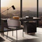 Writing desk CARSON - designer RODOLFO DORDONI; chair FIL NOIR - designer CHRISTOPHE DELCOURT