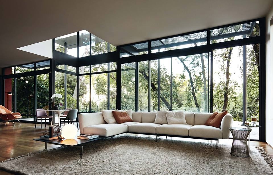 AVIO SOFA SYSTEMS BY PIERO LISSONI; SIDE TABLE PLATNER BY WARREN PLATNER 1966