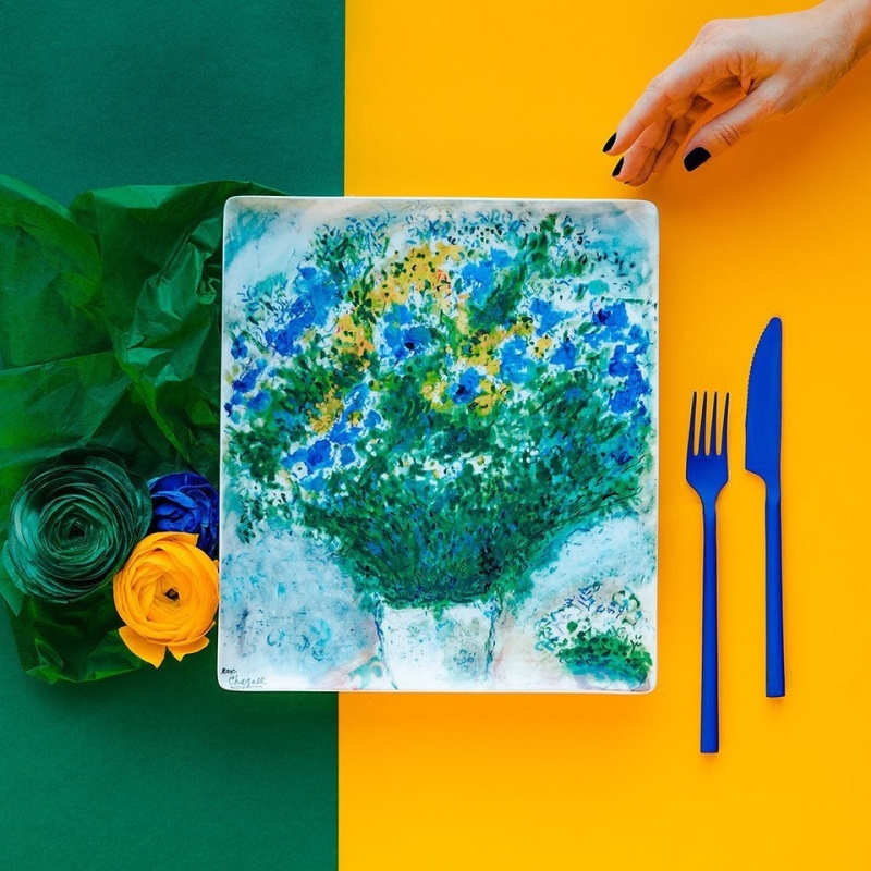 Rectangular tray 26,5 x 23,5 cm LES BOUQUETS DE FLEURS by MARC CHAGALL, 208‚Ç¨