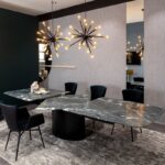 ADLER MAGNUM extendable  dining table by PETER DRAENERT 1995 Impressive size, patented extraction mechanism and unique stone . This is extendable ADLER MAGNUM dining table - here with the fascinating