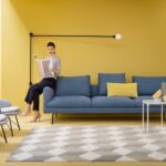 SMALL TABLE NIOBE 648 BY FREDERICA CAPITANI 2016 , MONOBLOC SOFA  FLAMINGO BY DAMIAN WILLIAMSON 2017,  ARMCHAIRS JUDY BY FRANK RETTNBACHER 2017