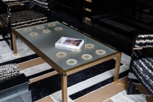 COFFEE TABLE exclusively made for LALIQUE SUITE by PATRICK HELLMANN at PRINCE DE GALLES HOTEL, PARIS