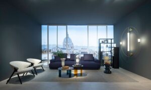 SOFA SHIKI BY DAMIAN WILLIAMSON 2019.CAREFULLY ARRANGING EACH ELEMENT IN SUCH A WAY AS TO EVOKE A SENSE OF HARMONY WHILE SIMULTANEOUSLY EMPHASISING THESE CONTRASTS TO COMMUNICATE A VISUAL TENSION.