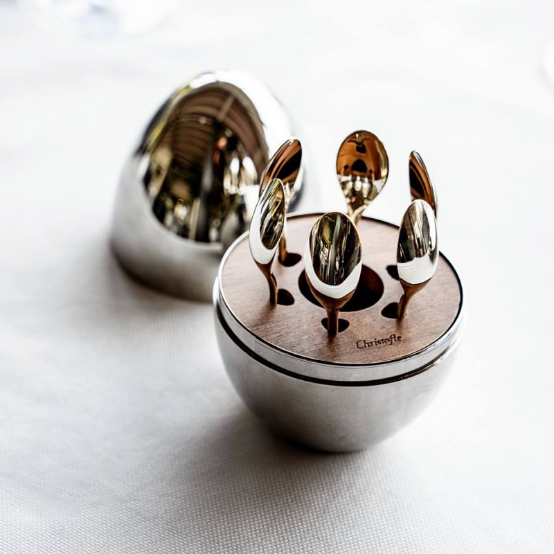 MOOD coffee silver plated espresso spoon set.