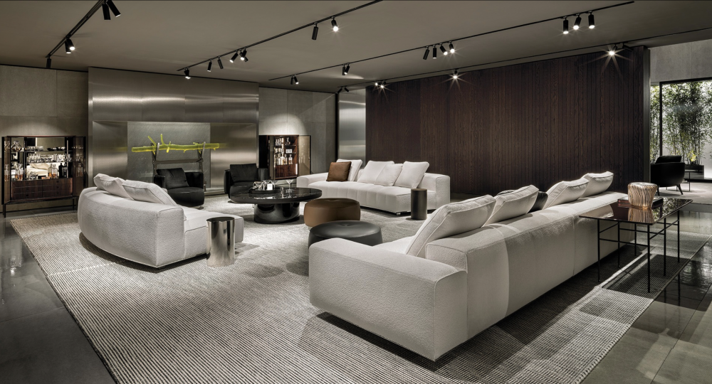 GOODMAN modular seating system designed by RODOLFO DORDONI.The new curved elements of our GOODMAN modular seating system echo the lines of our 2023 Collection: a surprising rounded design that lends a sinuous aesthetic, not only to the single element, but also to the configurations that can be created to meet the ever-changing nature of contemporary living.