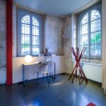 DESK CALAMO BY GABRIELE ROSA 2013FOLDING CLOTHES-STAND SCIANGAI BY DE PAS, D'URBINO, LOMAZZI 1973 , CHAIR LIA BY ROBERTO BARBIERI 1998, 1999