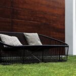 An important position in the outdoor collection is held by the CLUB sofa and small armchair designed by PROSPERO RASULO 2008. Their internal structure is in painted steel (suitable for outdoor use) and woven pvc rod with reinforced nylon.