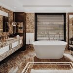 LALIQUE SUITE'S BATHROOM  by PATRICK HELLMANN at PRINCE DE GALLES, PARIS