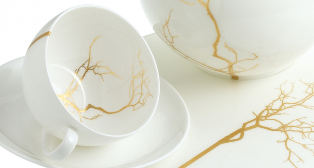 FINE BONE CHINA TABLEWARE GOLDEN FOREST - MADE IN GERMANY