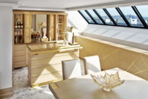 LALIQUE SUITE'S DINING AREA by PATRICK HELLMANN at PRINCE DE CALLES HOTEL, PARIS