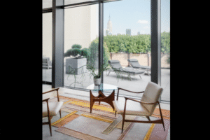 ALLEGORY I RUG OF 98% WOOL AND 2% DULL SILK BY EDWARD FIELDS