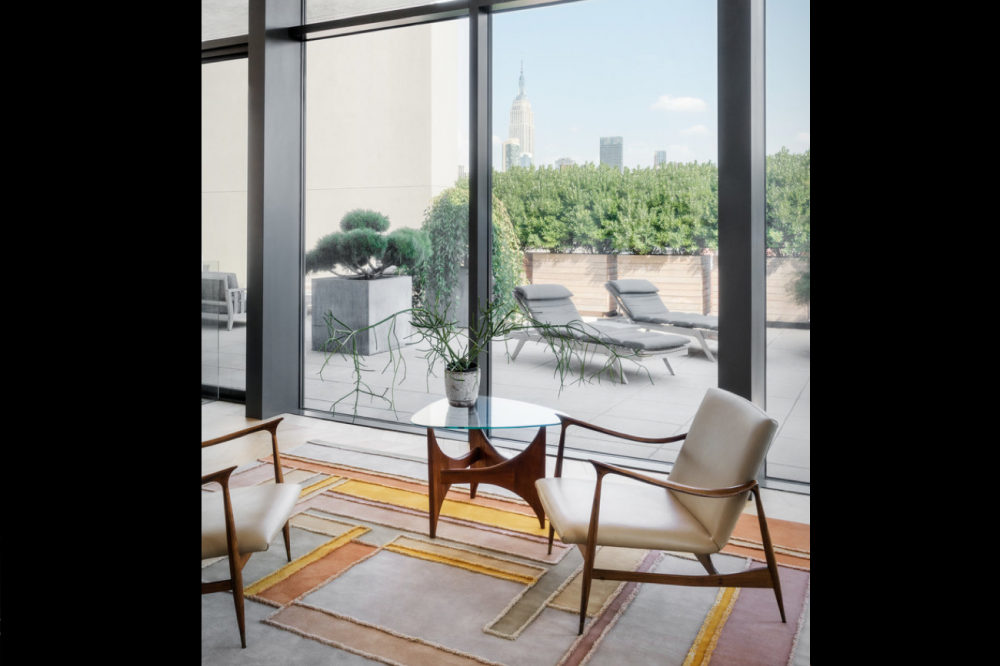 ALLEGORY I RUG OF 98% WOOL AND 2% DULL SILK BY EDWARD FIELDS