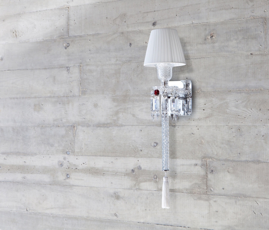 ORCH wall scone. Designed by ARIK LEVY, the TORCH wall lamp topped by a lampshade with pleated taffetas was inspired by the emblematic Z√©nith chandelier, which it partly reinvents.