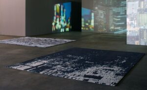 Scenematic Collection: Skyfall III and Midnight Escape by Andr√© Fu for Tai Ping. This signature collection pays poetic homage to the quintessential international urban landscape, with its modern architecture and shadows, and the subtle reflective qualities of water expressed through distinctive cinematographic carpet designs.