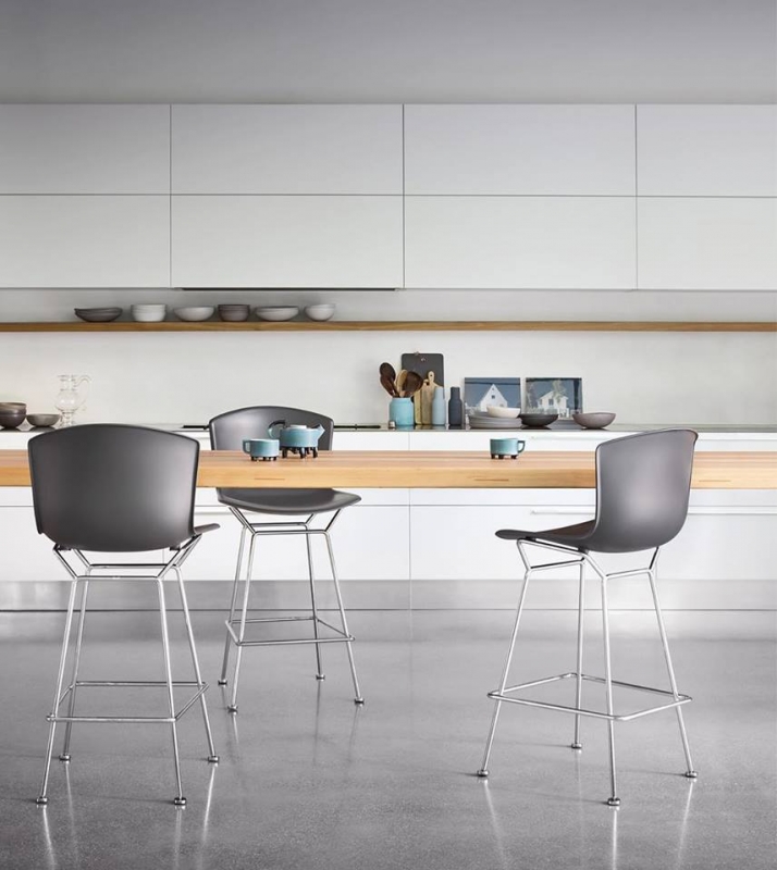 BERTOIA MOLDED SHELL BARSTOOL BY HARRY BERTOIA 1960