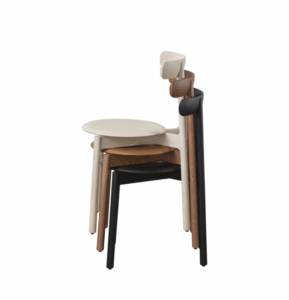 BICE chair designed by E-ggs. BICE is a slim and sometimes unusual chair. Its essential design is juxtaposed by its flap-ears backrest, which balances and characterises its structure