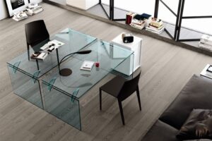 Glass office tables BRIGHT - designer VALERIO COMETTI
