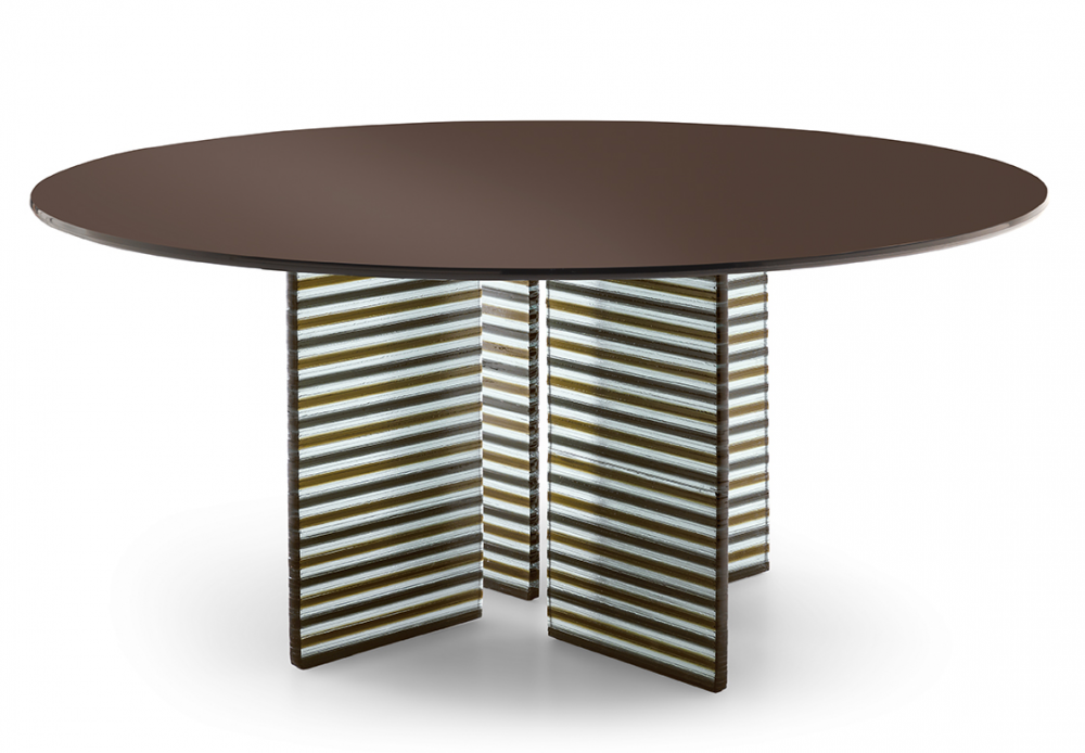 BIG WAVE TABLE WITH DV GLASS BASE  BY. LUDOVICA + ROBERTO PALOMBA