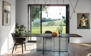 BIG WAVE TABLE WITH DV GLASS BASE  BY. LUDOVICA + ROBERTO PALOMBA