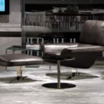 BLAKE soft armchair and footstool by RODOLFO DORDONI