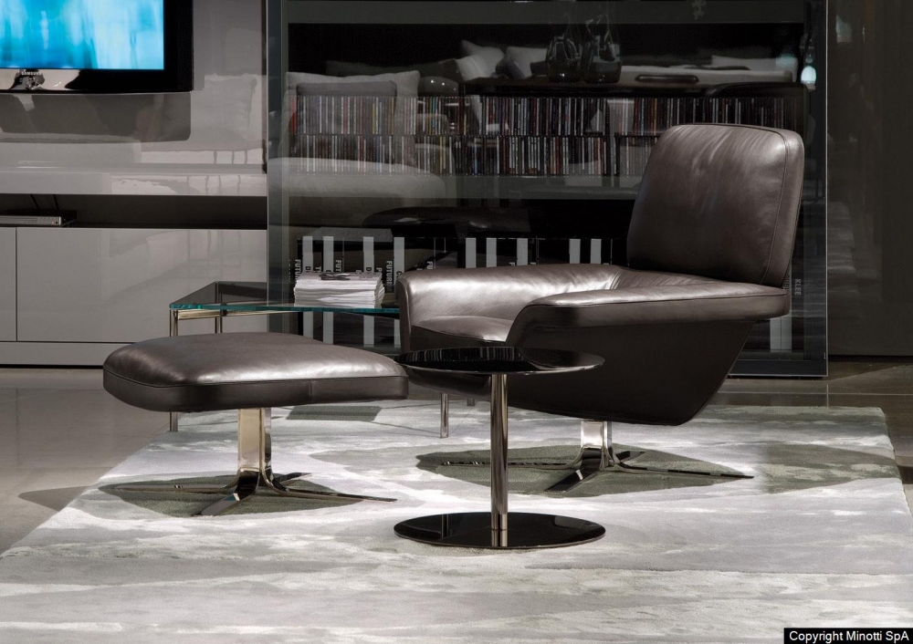 BLAKE soft armchair and footstool by RODOLFO DORDONI