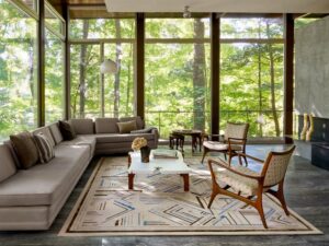 SLAPSTICK I RUG OF 80 % WOOL AND 20% SILK BY EDWARD FIELDS