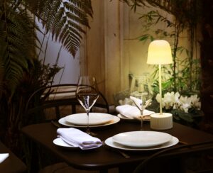 The lamp goes on or off by touching the base and has 4 lighting levels