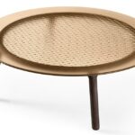 CANNAGE COFFEE TABLE WITH TOP IN FUSED GLASS BY EMMANUEL GALLINA