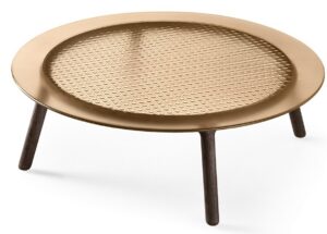 CANNAGE COFFEE TABLE WITH TOP IN FUSED GLASS BY EMMANUEL GALLINA