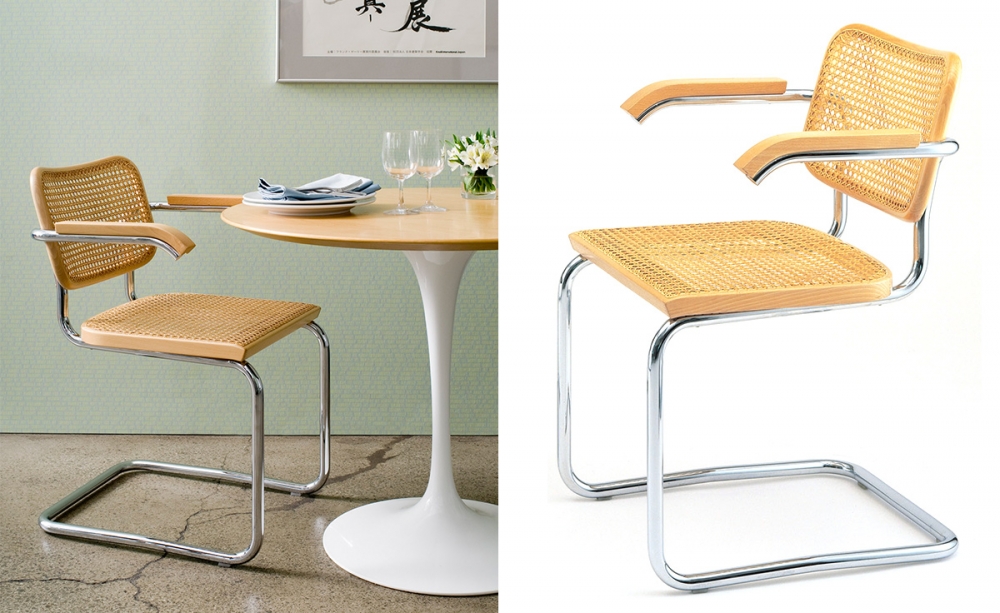 CESCA CHAIR WITH ARMS BY MARCEL BREUER 1928