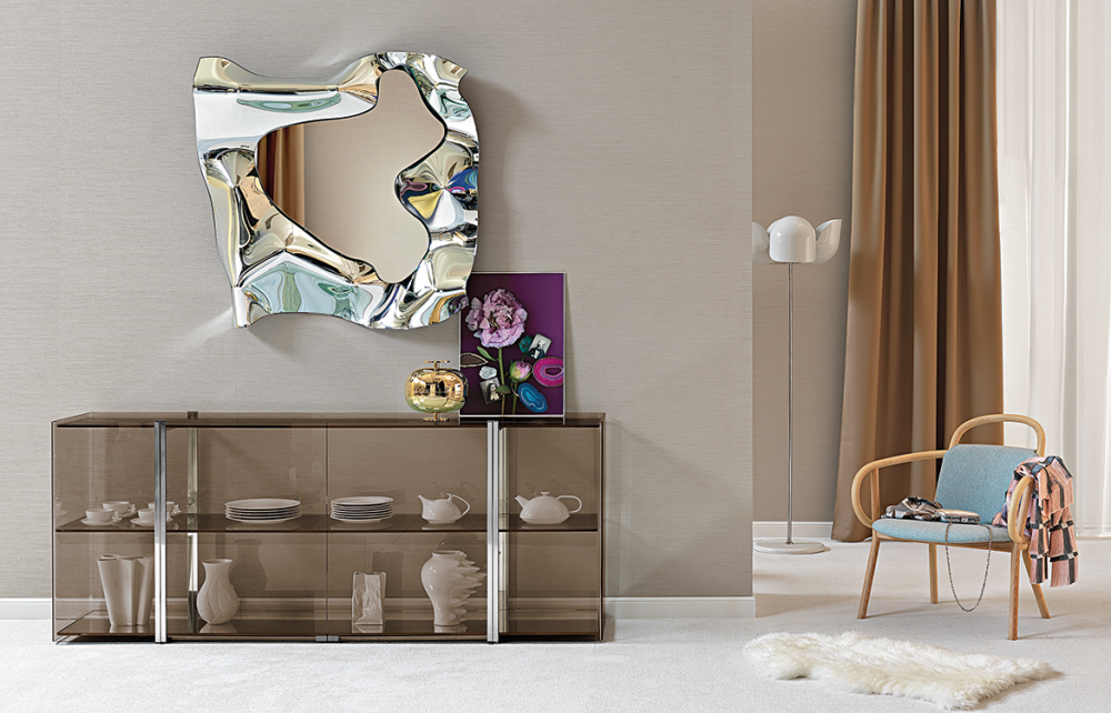 CHRISTINE MIRROR IN FUSED GLASS BY DANTE O. BENINI ‚Äì LUCA GONZO & HELIDON XHIXHA