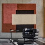 CASSIS rug by EILLEN GRAY, designed in 1926- 1935.EILEEN GRAY not only created some of the most iconic 20th century furniture classics but also ran a studio where rugs were produced based on her designs. Some of her most beautiful designs are part of our rug collection. Named after the picturesque coastal town CASSIS in the Provence-Alpes-C√¥te d'Azur region of southern France, where EILEEN GRAY spent significant periods of her life, the colour scheme of this rug is reminiscent of the blackcurrant fruit of the same name. Made of 100% hand-spun New Zealand virgin wool, it combines deep terracotta and fresh strawberry red with geometric white and dark brown surfaces.