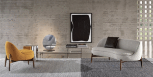 SENDAI small sofa  and armchairs by INODA + SVEJE , designed 2022.Named after the city of trees, SENDAI, this line of furnishing pieces consists of a small sofa, an armchair and dining and lounge small armchairs.