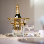 Crystal champagne glasses and champagne cooler HARCOURT. NARCISSE champagne coupe.