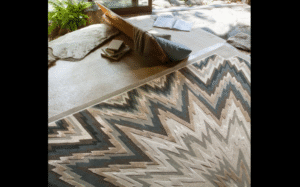 DESERT ROSE I RUG OF 76% BERBER WOOL AND 24% DULL SILK BY EDWARD FIELDS