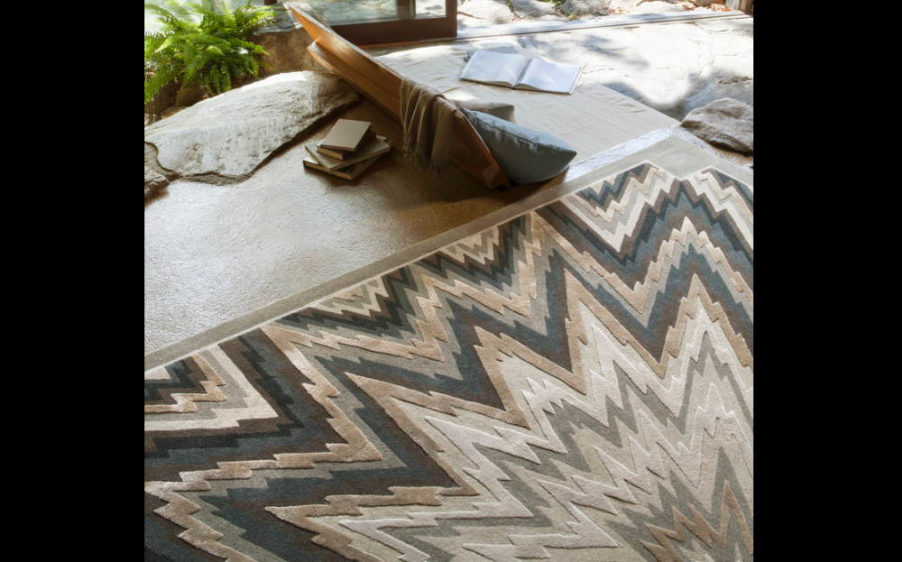 DESERT ROSE I RUG OF 76% BERBER WOOL AND 24% DULL SILK BY EDWARD FIELDS