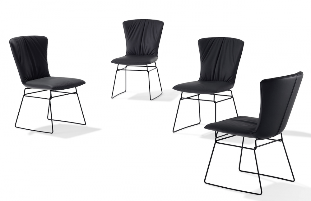 DEXTER ARMCHAIR WITH A BENT ROUND STEEL FRAME AND WITH DRAPERY 2057 BY GINO CAROLLO 2015