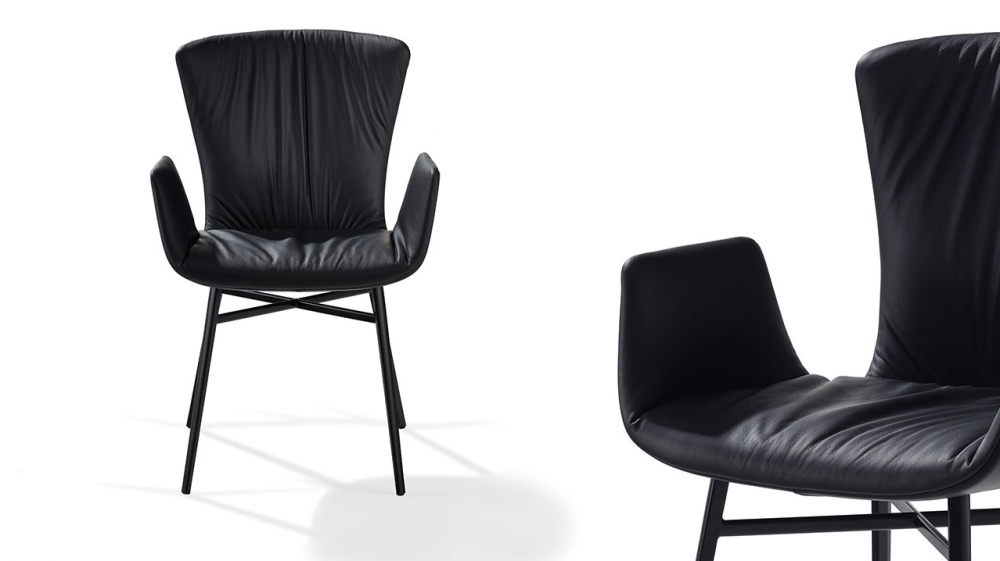 DEXTER ARMCHAIR WITH A STURDY STEEL FRAME AND WITH DRAPERY 2058 BY GINO CAROLLO 2015
