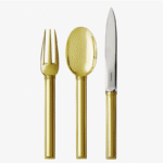 CANNES cutlery collection. Built in the spirit of Art Deco, the majestic H√¥tel Martinez, in CANNES attracts very much. JEAN PUIFORCAT‚Äôs CANNES collection, designed in 1928, evokes the refined lines of its monumental facade enlivened by protruding balconies and grooved stonework. In fact, he chose this renowned line of cutlery to adorn his wedding table. The collection includes a number of pieces for classic use, as well as gastronomic accessories. This iconic sterling silver cutlery is also available in a jewelry version, adorned with an stones, such as onyx or jade.