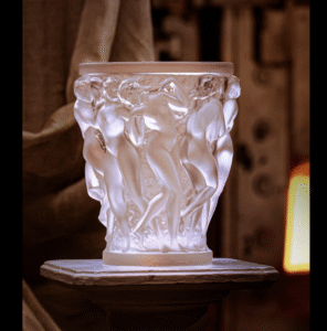 BACCHANTES  vase, lustre rose crystal.