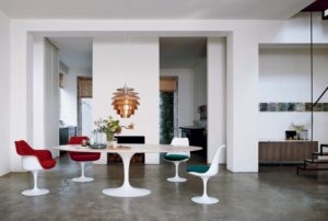 TULIP ARMLESS AND ARM CHAIRS BY EERO SAARINEN 1957