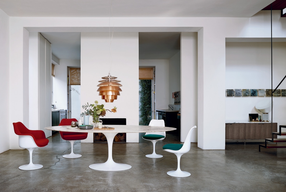 TULIP ARMLESS AND ARM CHAIRS BY EERO SAARINEN 1957