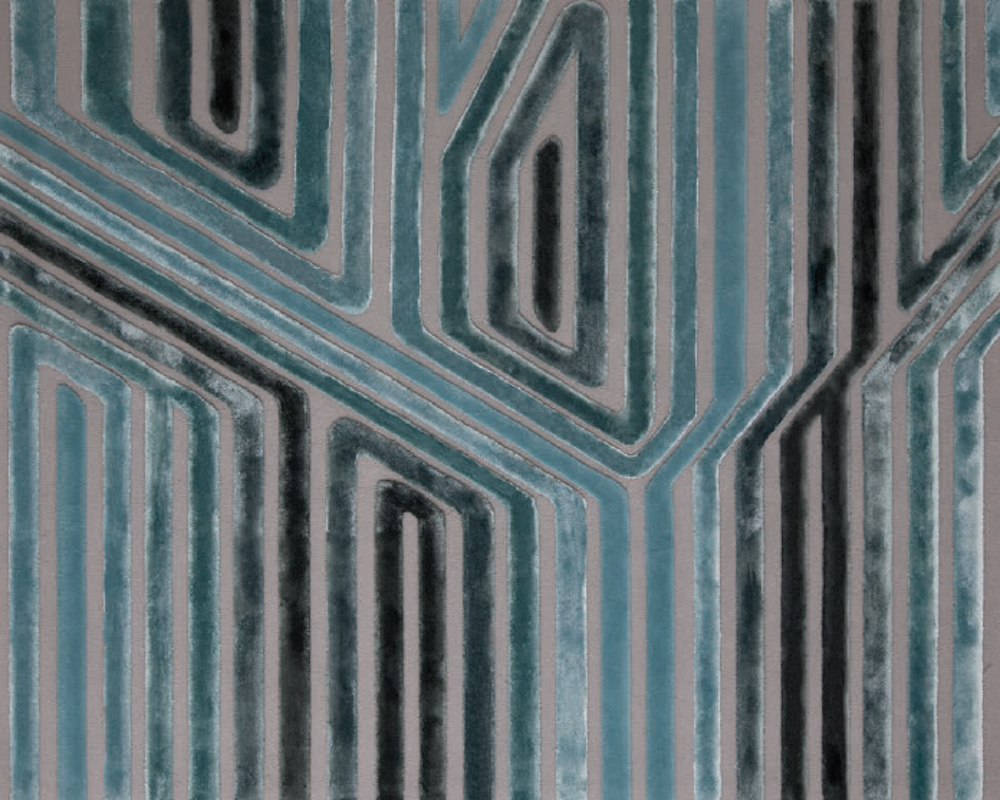 DIVERSION I RUG OF 56% WOOL AND 44 % SILK BY EDWARD FIELDS STUDIO