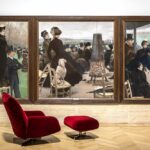 CHIARA armchair and footrest  BY FRANCESCO BINFAR√â. In this shot CHIARA ARMCHAIR  by FRANCESCO BINFAR√â  at the Galleria Nazionale d'Arte Moderna e Contemporanea in Rome.