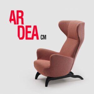 ARDEA ARMCHAIR BY CARLO MOLLINO 1946.ARDEA CM IS A BERG√àRE ARMCHAIR CREATED FOR CONVERSATION, A TRIBUTE TO THE ONE DESIGNED BY MOLLINO IN 1946 FOR MINOLA HOUSE. THE BACKREST IS FOLDED INWARDS, SO AS TO CREATE A HEADREST WITH
