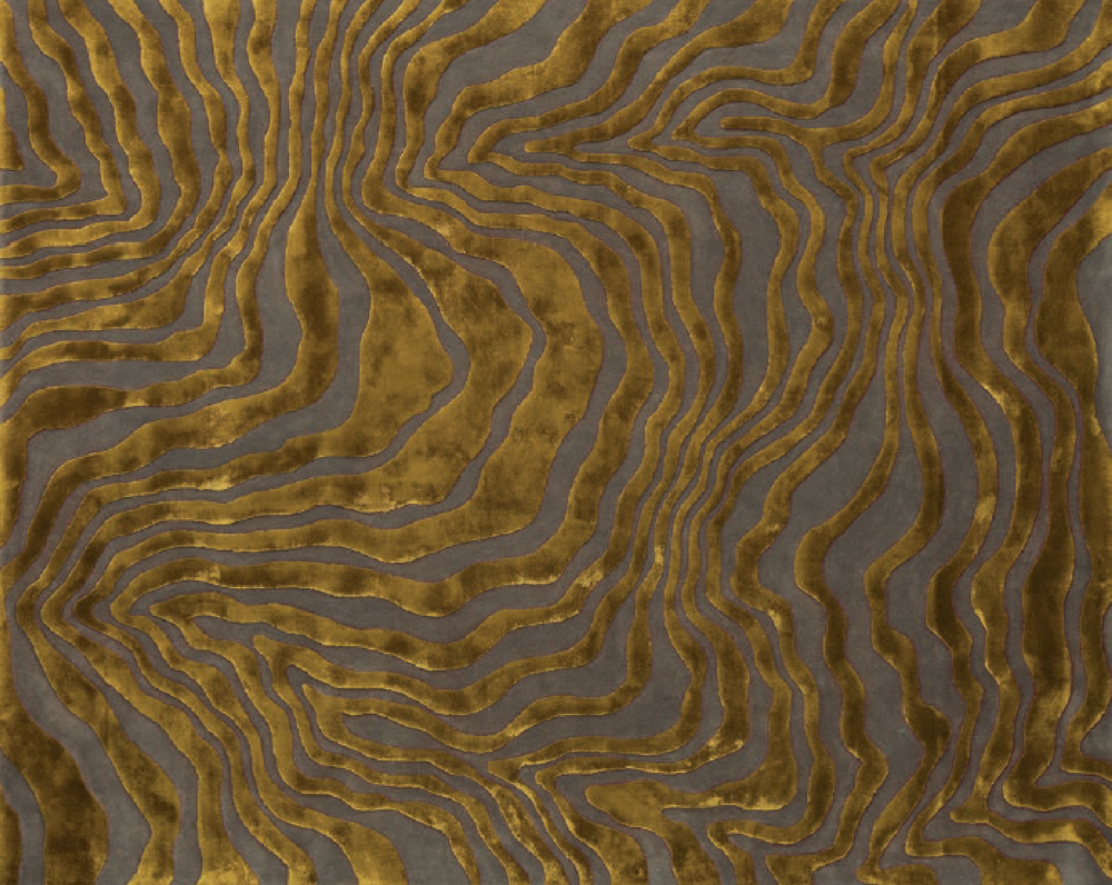 EARTHQUAKE I RUG OF 58% DULL SILK AND 42 % WOOL BY EDWARD FIELDS STUDIO